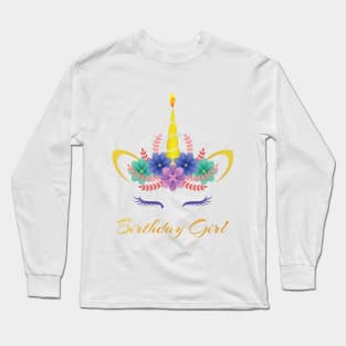 Birthday Girl Unicorn Birthday T-Shirt Long Sleeve T-Shirt